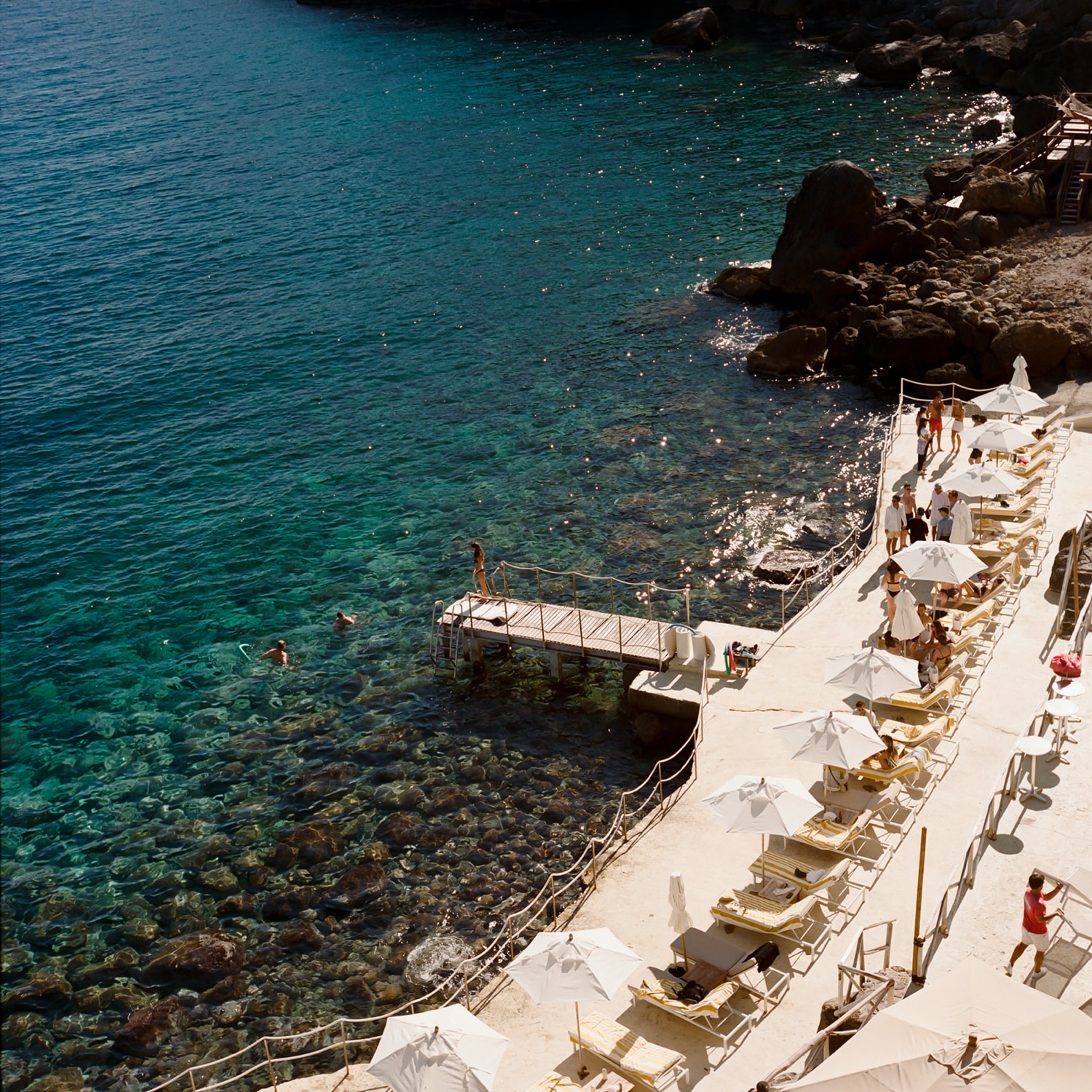 The swimming cove below the hotel